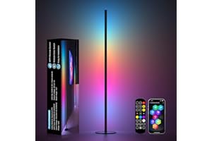 ‎MEEWATA LED Stehlampe Wohnzimmer Dimmbar, 140cm RGB Stehlampe mit Fernbedienung und APP, Ecklampe mit 16 Millionen Farben, Musikmodi, DIY-Modus & Timing -Funktion für Wohnzimmer, Schlafzimmer, Spielzimmer