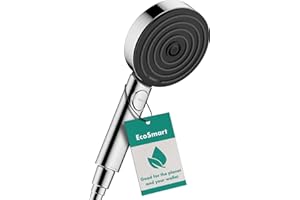 hansgrohe Pulsify Select S - wassersparender Duschkopf 9 l/min (EcoSmart), Handbrause mit 3 Strahlarten (Activation Version), runde Duschbrause (⌀ 105 mm), Sparduschkopf mit Antikalk-Funktion, Chrom