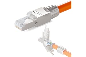 hb-digital 1 x CAT.7 RJ-45 network plug NS-7 on cutting terminal (LSA) gold-plated contacts LAN gigabit connector tool-free crimping for patch cable laying cable CAT8 CAT7 CAT6a DSL Internet STP