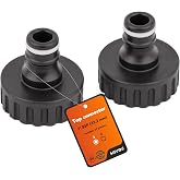 Mivos 2 x Tap Connector for 1" BSP (33.3mm) Outside Thread - Tap Connector with Quick Coupling for Garden Hose - Made from 90