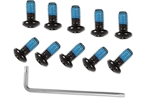 LEONTOOL Śruby do hamulców tarczowych, M5 x 10 mm, śruby wirnika MTB, czarne, z 1 kluczem Torx T25, L, do roweru szosowego i górskiego, 12 szt