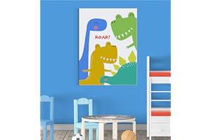 Stukk Dinosaurs Roar Family Scandinavian Animal Nursery Wall Decor Art Poster Print - A3 (297 x 420mm),white