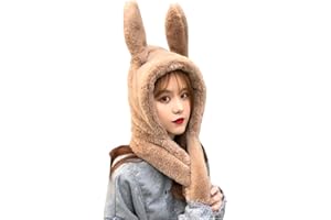 YEKEYI Winter Warme Beanie Pop Up Ohren Plüsch Hut Ohr Bewegen Springen Kaninchen Hut Bunny Cap für Frauen Mädchen
