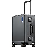 LEVEL8 HeGent Cabin Suitcase Aluminium without Zipper TSA 15x23x22in,38L | Aluminium frame,double TSA lock,4 wheels Silent