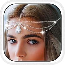 6 Fasce Elastiche Con Strass Per Capelli - Accessori Bohemien Per Donne E Ragazze | Regolabili Per Feste E Matrimoni - Foto 8