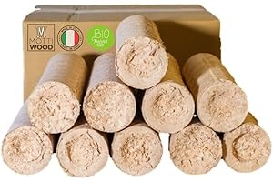 MOTTIWOOD Tronchetti Legno Faggio,10KG, Bricchetti Per Stufe, Caminetti, Forni Pizzeria, 8Pz, Naturale (4 Cartoni)