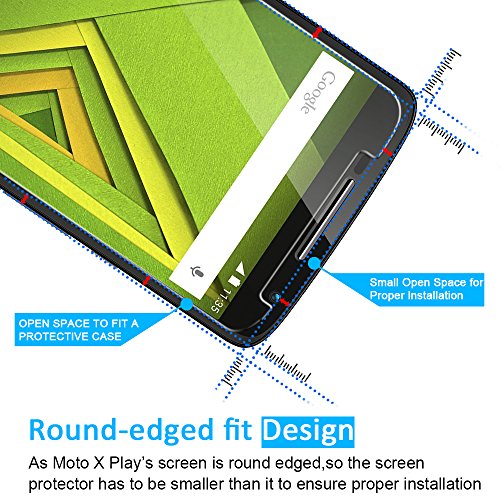  2 Unidades  Motorola Moto X Play Protector de Pantalla  iVoler  0 3mm Dureza 9H  Protector de Pantalla de Vidrio Templado Cristal Protector para Motorola Moto X Play -Dureza de Grado 9H  Espesor 0 30 mm  2 5D Round Edge- Ultra-trasparente   Anti-golpe   Ajuste Perfecto   No hay Burbujas - Garant  a Incondicional de 18 Meses