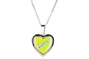 R to Z Girls Personalised Name Heart Shaped Mood Locket Pendant Kids Necklace