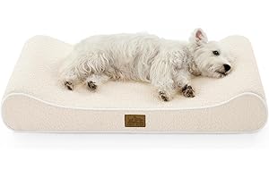 COZY KISS Cuccia per Cani Lavabile, 90x60x13cm, con Bordo Rialzato - Materasso Ortopedico per Cani a Forma di Barca, Impermeabile e Antiscivolo, Adatto ad Animali Domestic fino a 29kg, Beige