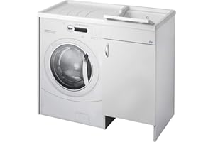 NEGRARI Mobile Copri Lavatrice e Lavatoio 109 x 60 Bianco Vasca Destra da Interno