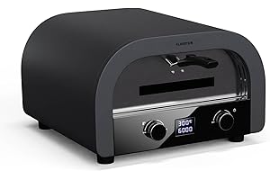 Klarstein FornoVetro Four à Pizza Électrique 2200W - Double Chauffage, Température & Durée Numérique, Pierre à Pizza, Couvercle en Verre, Jusqu'à 450°C, Design Extérieur Compact