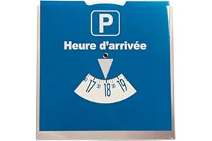 WARESCO Disque Bleu de Stationnement Zone Bleue 15x15 cm/Pochette Protection Plastique PVC Transparente (ÉCOLOGIQUE & Fabriqué en France) / Carte Horodateur Europeen/Parking Voiture/Accessoires Auto