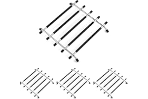 JJWNMLL salvamanteles para Protector encimeras de Cocina - Protector Negro para encimeras de Cocina salvamanteles de Acero Inoxidable con Base Antideslizante para sartenes Calientes (Negro-4pcs)