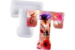 TUXXJZM Silicone Alphabet Resin Molds, Letter Silicone Mould for Crafts, Epoxy Resin Casting Molds, Alphabet Epoxy Resin Silicone Mold, Capital Letter Symbol Mold, Alphabet Letter Baking Mold