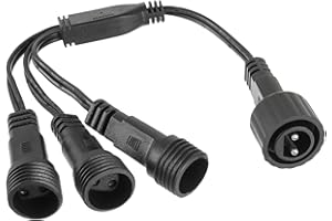 HUAREW 1 a 3 Connettore Luci Natale, 2 Pin Connettore per Luci di Natale, IP65 Impermeabili luci natale Esterno Cascata, Tenda Luminosa, Catena Luminosa Esterno, Lampadine LED G40
