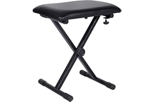 JM FOREST - Banqueta para Teclado Altura Regulable Banco de Taburete para Piano FKB01. Plegable con Asiento Tapizado Bancos para Piano y Teclado