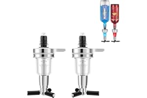 Aboiledy 2 Stück 45ml/1.5oz Schnapsspender Doppelkopf Dispenser Flaschenhalter, Getränkespender mit Zapfhahn Drink Dispenser,Bar Butler Ausgießer Spirituosen Dosierer für Flaschen,Spirituosen