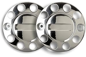 HANSEN STYLING PARTS 2 cubiertas universales para pernos de rueda de camiones, de acero inoxidable pulido, 22,5 pulgadas y 22,5 pulgadas cerradas.