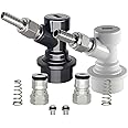 Cornelius Keg Ball Lock Disconnect Set with Swivel Nuts, Stainless Steel Corny Keg Posts and poppets, Home Brewing Kit