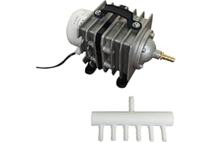 Finest-Filters Pond Bomba de aire Koi Fish Pond Compresor de pistón hidropónico acuario 20-90l/m