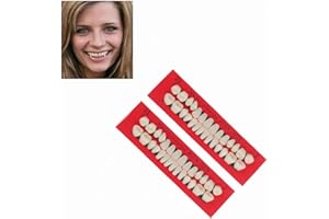 Wxinsheng Remplissage des Dents,112 pièces Sets Dent Temporaire en Résine Synthétique,Dents Artificielles pour Prothèse Dentaire,Halloween et Théâtre Facile à Coller