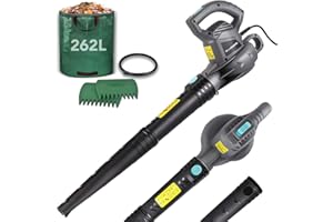 Leaf Blower Set by Bluemars - Powerful 3000W, 8m Corded Garden Blower with Garden Leaf Grabbers & Heavy Duty Garden Waste Bags with Handles (262L)