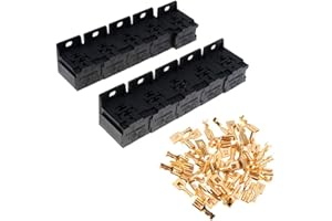 ASUDARO Soporte De La Base Del Relé, 10 Pcs 30A-80A 5-Pin Enchufe De Relé 50 Pcs Terminal De 6.3 Mm Fuse Relay Caja De Relés De Fusibles De Ranura