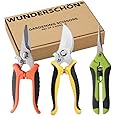 WUNEDRSCHÖN TOOLS & HOME IMPROVEMENTS | Set of 3 Gardening Scissors with 3 Diffrent Heads - Pruning, Snipping Trimming for Plants Flowers (Scissors, 3)