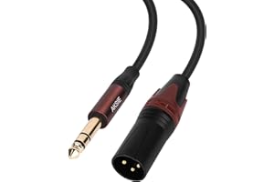 AKSIE 6.35mm Jack to XLR Cable, Quarter inch 1/4" TRS Stereo Jack to XLR Male 3-Pin Balanced Interconnect Cord Patch Lead(0.5M/1.6FT)