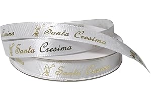 PuntoCasaStore Nastro Raso Santa CRESIMA 10 mm x 25 Yards
