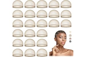 MYKURS Gorro HD Peluca, Pelucas Mujer pelo Natural Gorro, Marrón Claro 24 Piezas