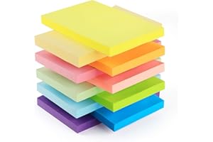 AGOER 10 karteczek samoprzylepnych, kolorowe, 76 x 127 mm, 1000 arkuszy, kolorowe karteczki samoprzylepne, samoprzylepne, kolorowe notatniki do biura i studenta domu, 10 jaskrawych kolorów