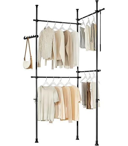 JONAXEL Verstellbare Kleiderstange - Weiße Kleiderstange 46-82cm Für Schrank