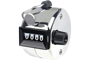 peiqiup Handzähler Zähler, Manuelle Klicker, 4 Stellige Mechanischer Zähler, Für Personenzähler, Golf und Schule Sport, Ohne Batteriebetrieb, Silbrig