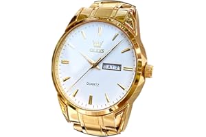 OLEVS Watch for Men Stainless Steel Business Dress Analog Quartz Men Watch Large Face Day Waterproof Luminous Classic Wrist Watch