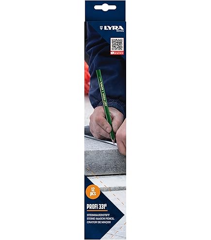 Lyra L4338005, LYRA timmerstift 333® ovaal 24cm lang, potlood in professionele uitvoering, ideaal voor markeringen op hout, 3 stuks in blister