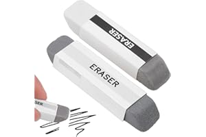 RAYKCE 2 Pcs Natural Rubber Eraser for Ink and Pencil, Sand Eraser for Fountain Pen, School Office Correction Supplies, Double Head Remover for Ball-Point Pen