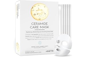 #OOTD Masque Facial Ceramide Brightening 10 Unités – Hydratant, Anti-Âge, Peptides, Vitamine C, Vegan, Adoucit et Illumine Tous Types de Peau