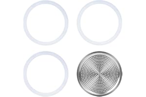 UPOHYEE Moka Junta y filtro de aluminio para 6 tazas de cafetera espresso inducción para cafetera universal 3 x anillo de sellado de silicona + 1 x filtro