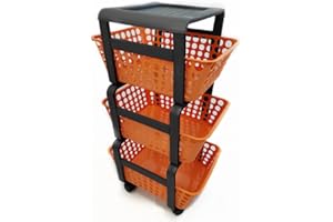 Ecoplast Carrito Auxiliar de plástico con Ruedas MODULA Terracota