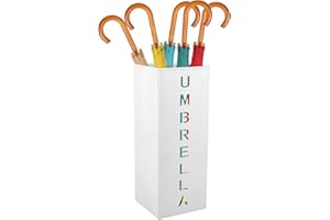 BUTORY Metal Umbrella Holder Square Free Standing Umbrella Holder Decorative Umbrella Stand for Hallway Multipurpose Walking Sticks Holder umbrella stands Bin for Indoor Cane Home Office 16.5x6.3x6.3inch