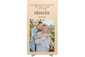 nagu® ES- Abuela Regalo para la Abuela, portafotos de Madera con Frase emotiva para Regalar a Las Abuelas de Parte de Sus Nietos el día de la Madre, cumpleaños o Porta Fotos