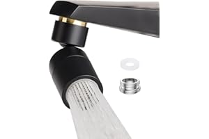 JINYOMFLY Perlatoren für Wasserhähne, Wasserhahn Aufsatz Schwarz, Luftsprudler Wasserhahn Verlängerung, Sprühkopf Wasserhahn Aufsatz Küche Schwenkbar, Perlator M24/FM22 (Schwarz)