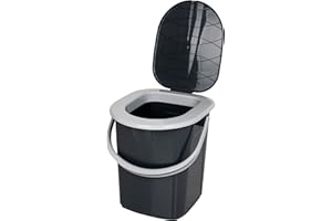 BranQ Home essential 100% plastique polypropylène recyclé, écologique, toilettes de camping mobiles 22 l avec charge maximale jusqu'à 120 kg, Eco anthracite, taille unique