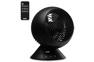 Duux Globe Tischventilator mit Fernbedienung - Stromsparender Ventilator mit LED-Anzeige & Touch-Funktion - Extra Leiser Raumlüfter mit 3 Geschwindigkeitsstufen & starkem DC-Motor - Schwarz