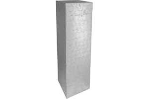 ‎VIVANNO VIVANNO Podest Deko-Säule Stele Blumenständer Fiberglas Silber Hochglanz 30x30x100