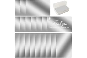 FONLAND Carte de Visite en Métal Blancs 100Pcs, Alliage d'Aluminium Gravée au Laser Vierge Cartes, Impressionnante Carte de Visite Vierge Gravée pour Bureau Cartes Cadeaux DIY, Argent