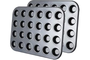 Tebery Lot de 2 Mini moules à Muffins en Forme de Muffins avec Dissipation Thermique 38x26x2cm