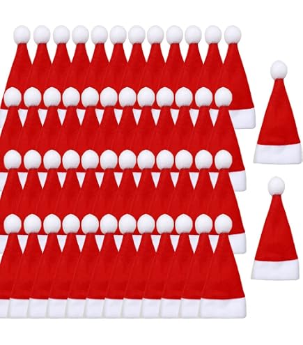 Set 24 Pezzi Mini Cappelli E Sciarpe Babbo Natale - Decorazioni