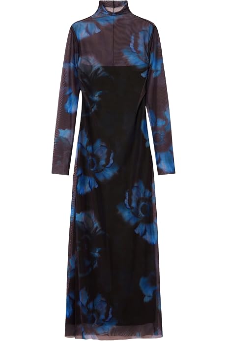 Vestido Virginia Desigual - Negro Talla L, Estilo Mariposa Y Manga Corta